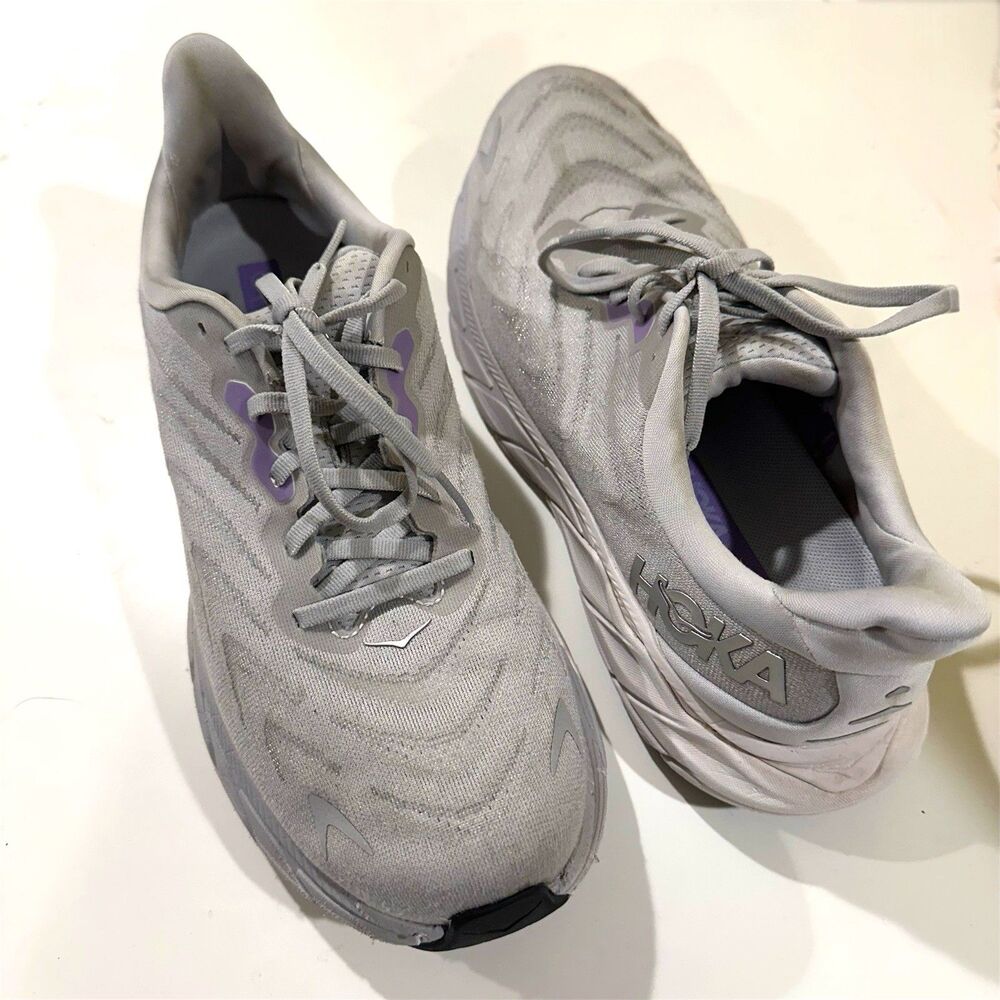 HOKA Arahi 6 Women’s Size 10 Running Shoes Gray Purple Stability Sneakers